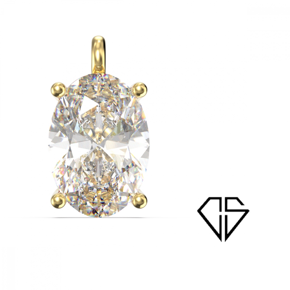 Kjede i 14K gult gull med lab-grown diamant