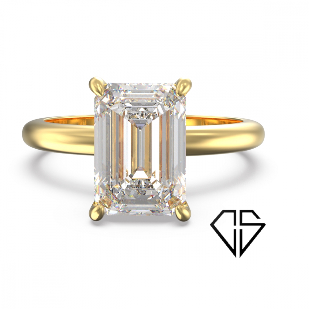 Ring i 14K gult gull med lab-grown diamant