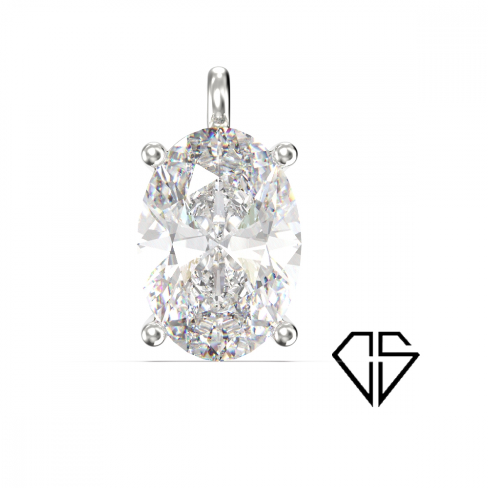 Kjede i 14K hvitt gull med lab-grown diamant