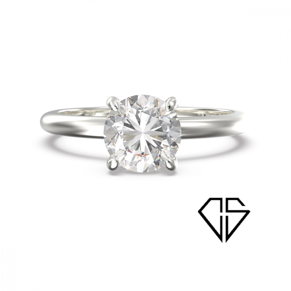 Ring i 14K hvitt gull med lab-grown diamant