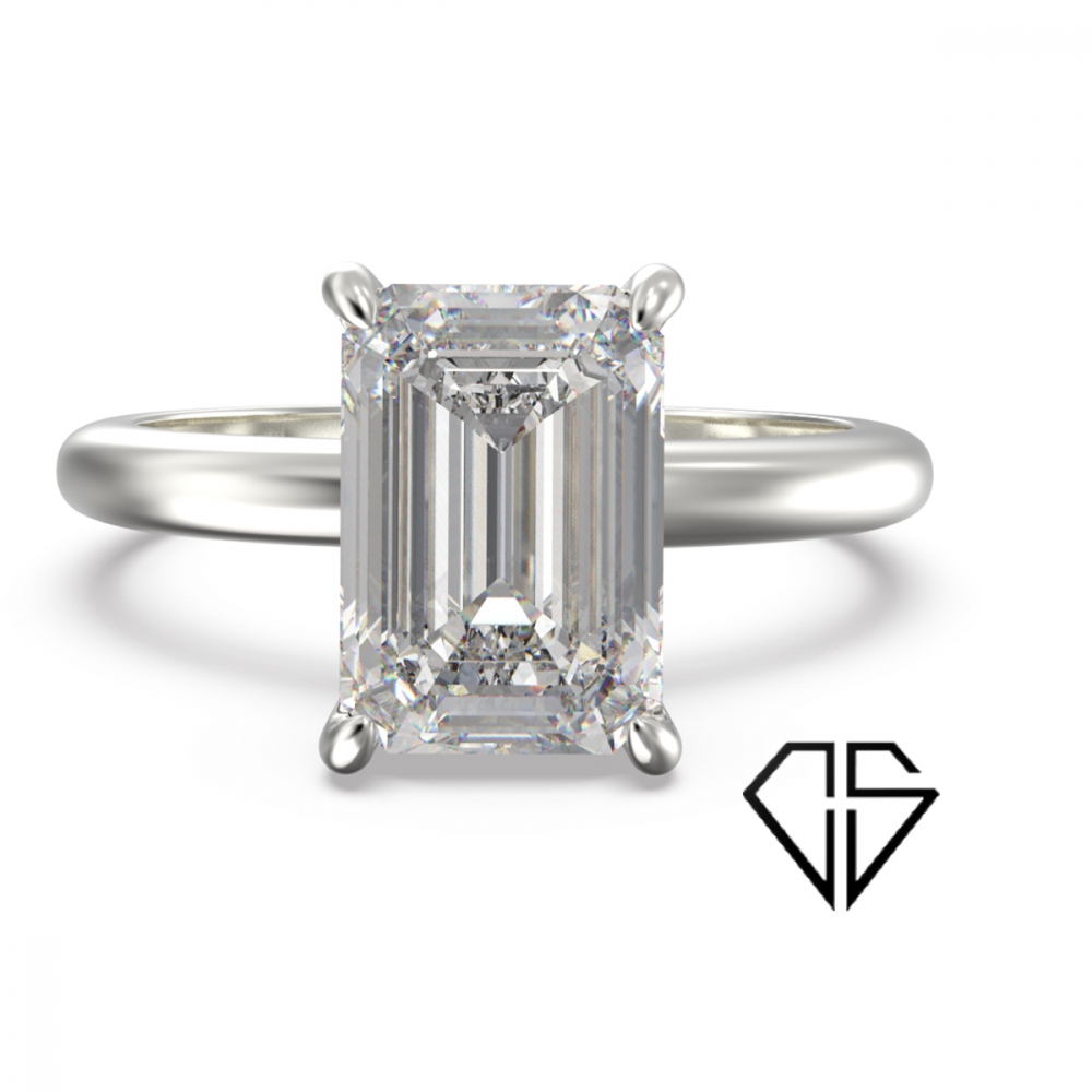 Ring i 14K hvitt gull med lab-grown diamant